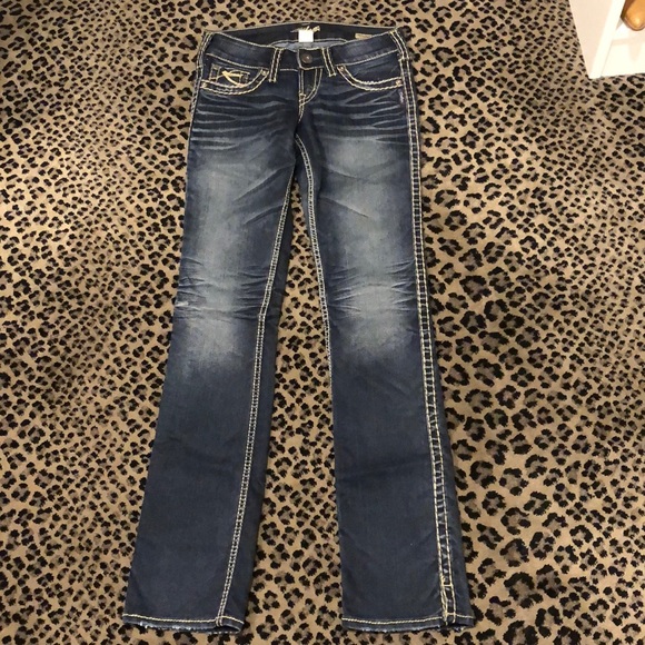 Jean argenté Mckenzie coupe boot slim taille moyenne vieilli